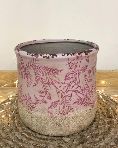 Кашпо вінтажне керамічне (рожевого кольору, 17.5 х 16.5 см) Vloria