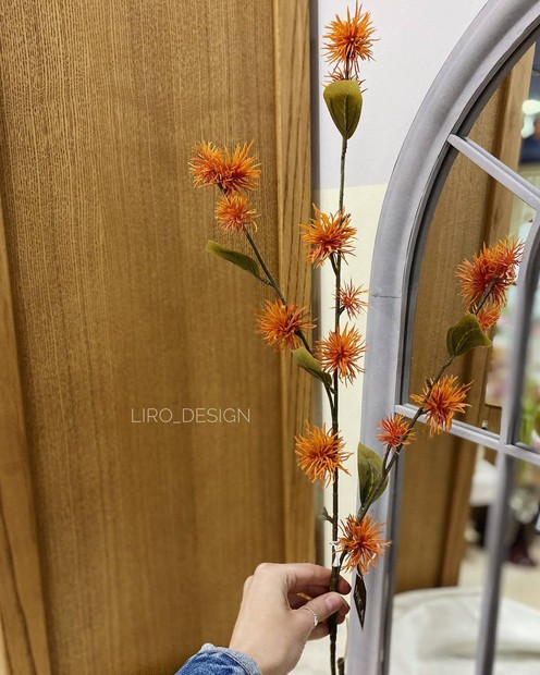 Штучна гілочка  "ксантіум оранжевий"  (100 см) Vloria