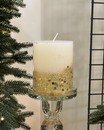 Свічка новорічна з золотистими блискітками (h 9 см, Німеччина)