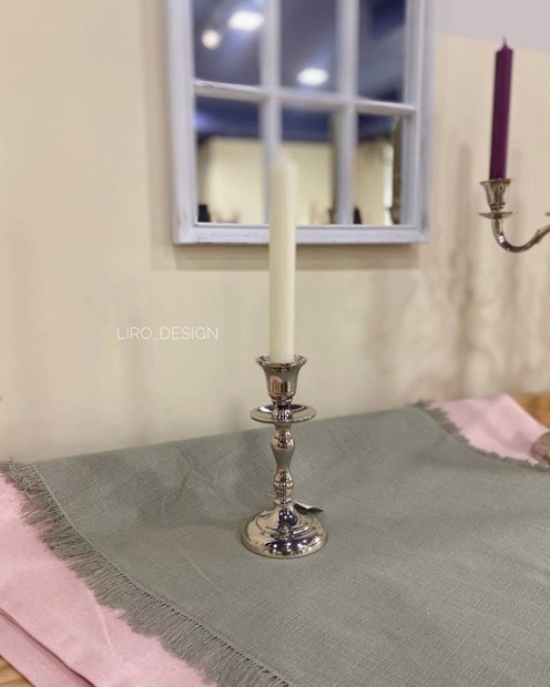 Свічник на одну свічку сріблястий S (алюміній,17*8 см) Vloria