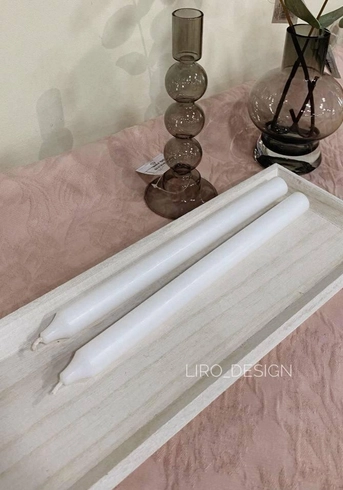Довга свічка білого кольору  (28.5 см,d 2 см)